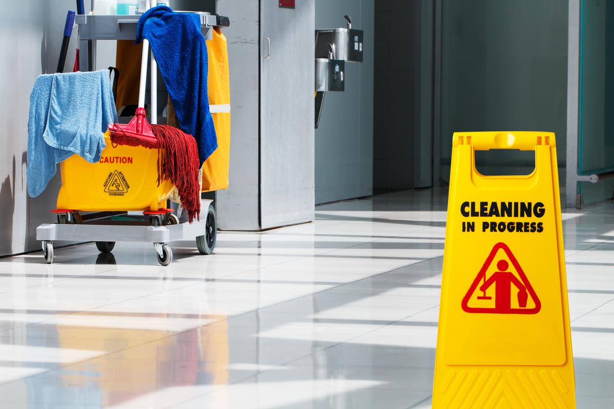 Cleaning Supplies on Floor